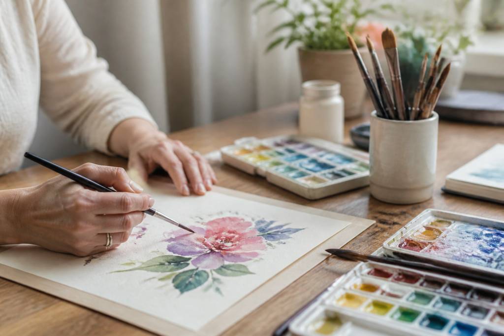 Atelier aquarelle pour débuter et progresser en peinture créative